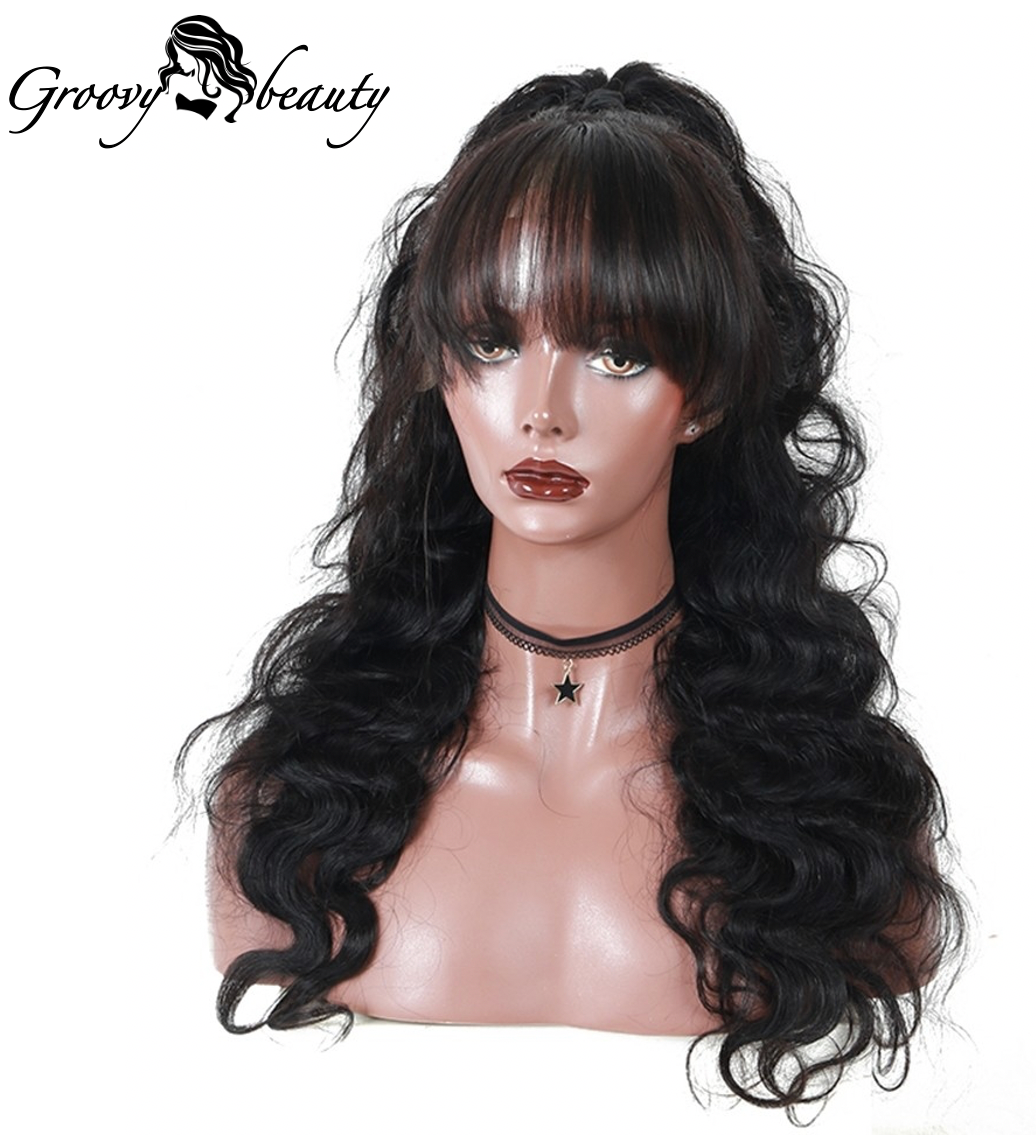 Brazilian Body Wave Wig with Bangs