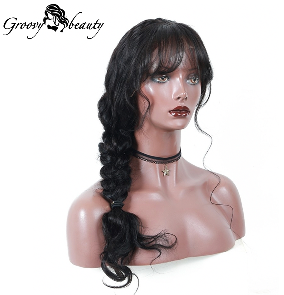 Brazilian Body Wave Wig with Bangs