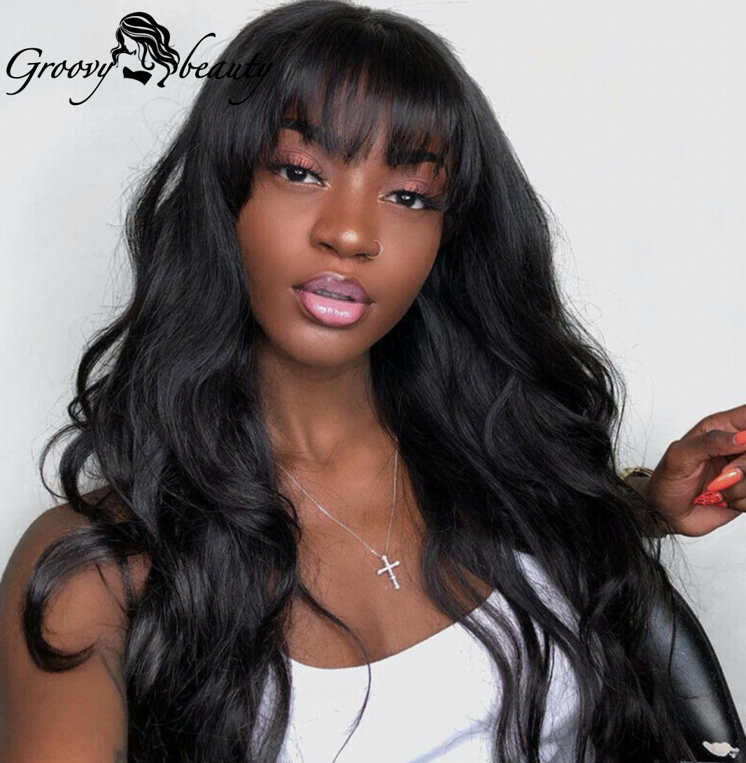 Brazilian Body Wave Wig with Bangs