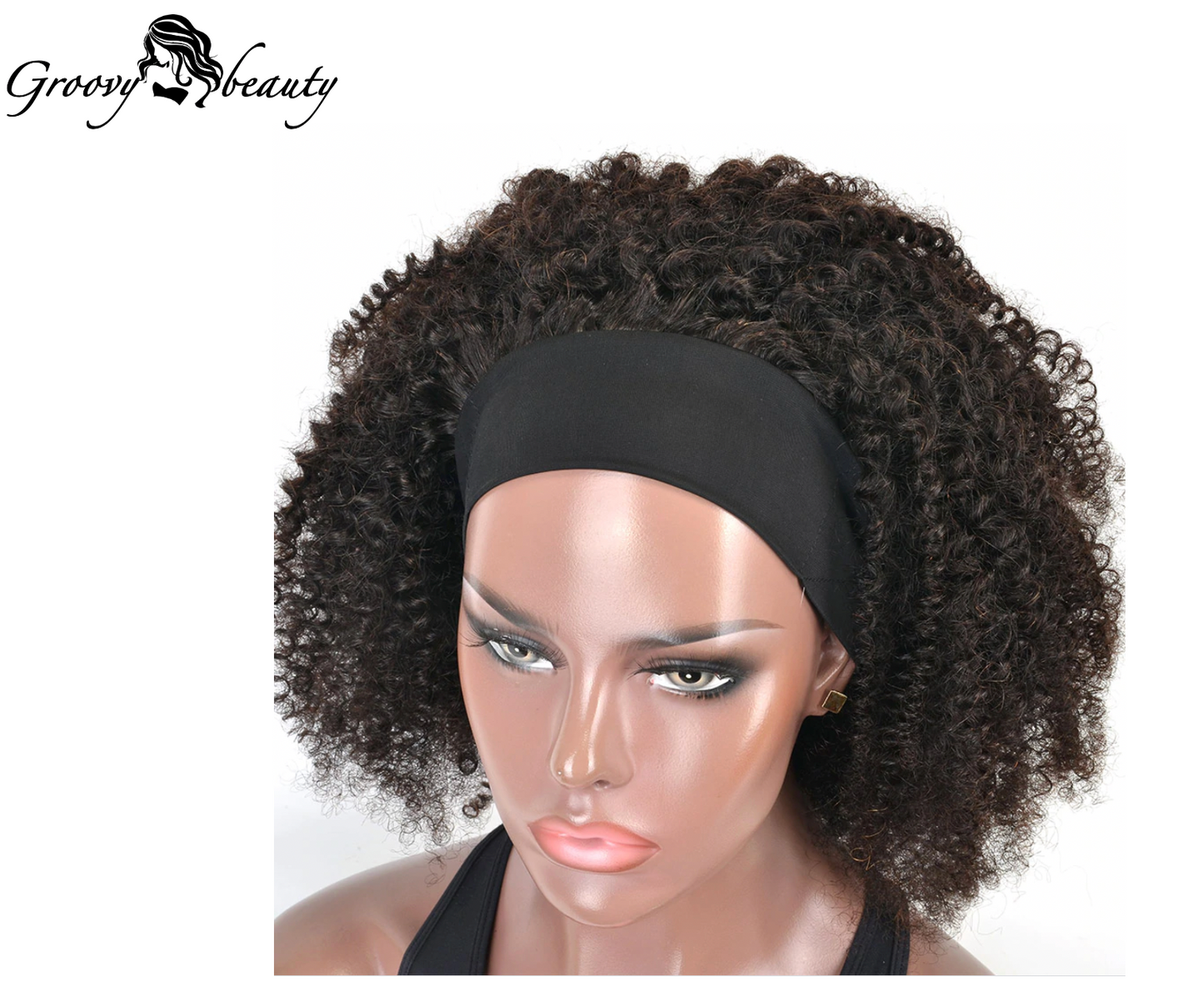 Kinky Curly Headband Wig