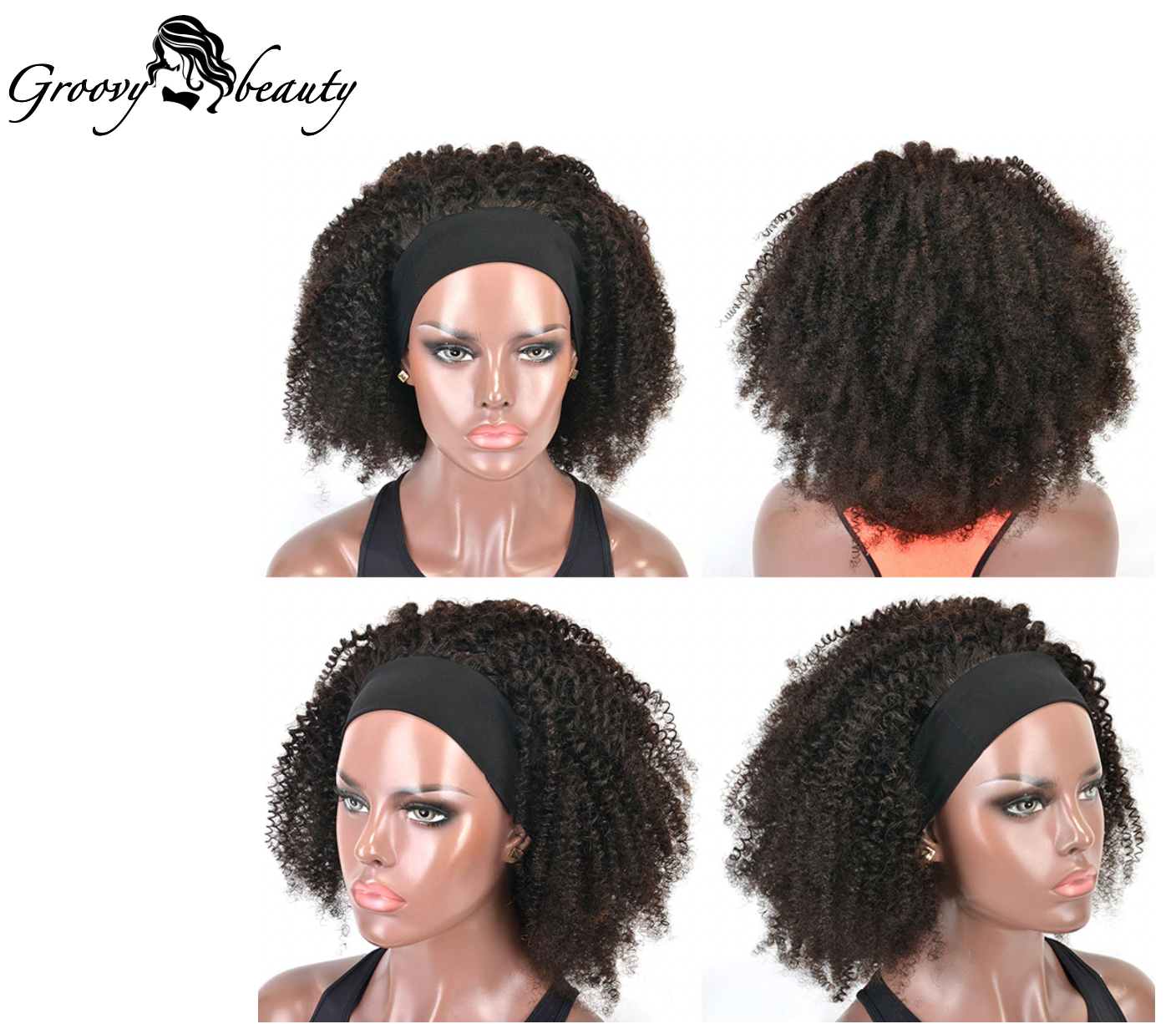 Kinky Curly Headband Wig