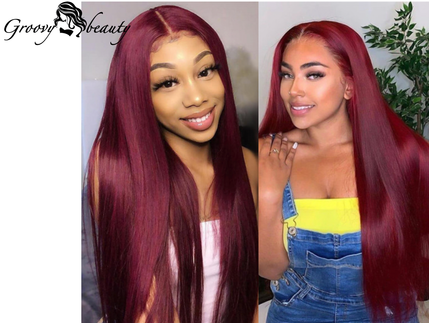 Brazilian 99J Burgundy Straight Wig (Frontal)