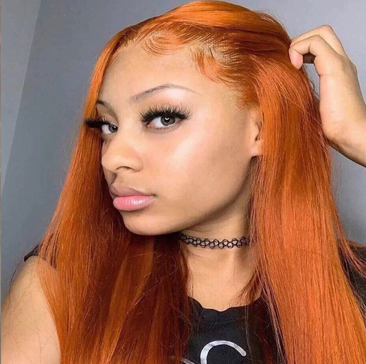 Brazilian Ginger Orange Straight Wig (Frontal)