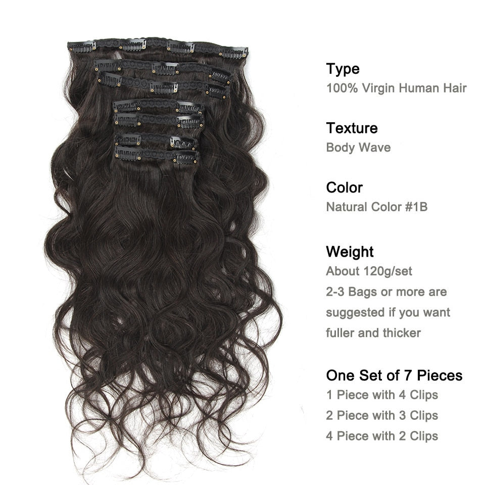 Brazilian Body Wave Clip-ins
