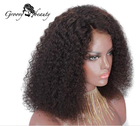 Malaysian Curly Short Bob Lace Front Wig w/ Baby Hairs