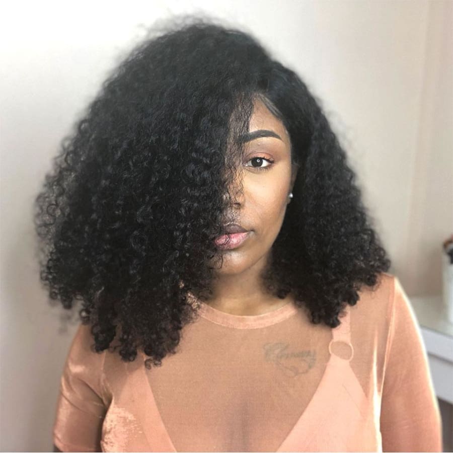 Malaysian Curly Short Bob Lace Front Wig - Human Hair