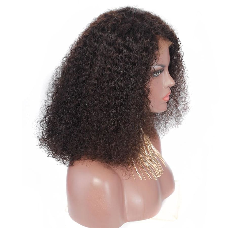 Malaysian Curly Short Bob Lace Front Wig - Human Hair